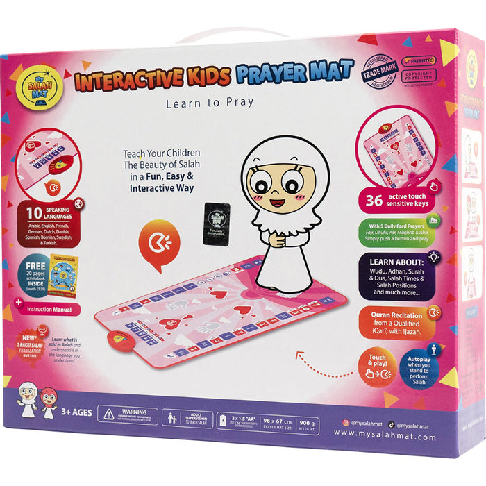 My Salah Mat for Kids (Original) – Pink Smart Interactive Prayer Mat for Learning Salah, Surah, Wudu & Duas