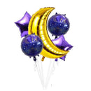 Eid Mubarak Foil Balloon Set (Purple, Blue & Gold)