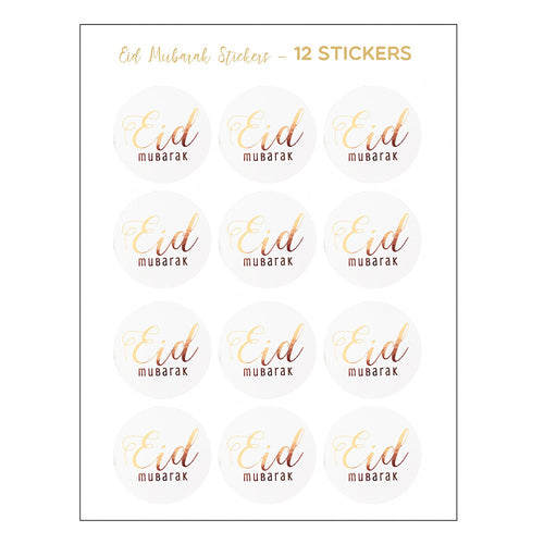 Eid Mubarak Foil Stickers - Gold