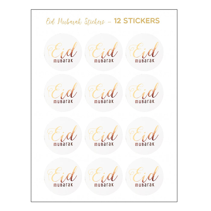Eid Mubarak Foil Stickers - Gold