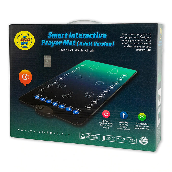 My Salah Mat for Adults: Smart Interactive Prayer Rug with Speaker & 25 Touch Keys – Learn Salah, Surahs & Duas
