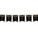 Eid Mubarak Bunting - Black & Gold Geometric Flags Decoration