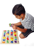 Arabic Alphabet Wooden Puzzle Board (28 3D pieces) _ لوحة الاحرف العربية
