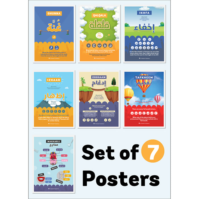 An Nasihah Tajweed Posters A3 (Set of 7 Posters)