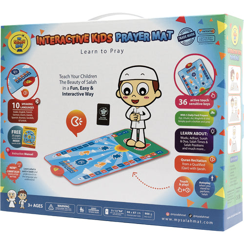 Salah Mat (Original, Blue Interactive Kids Prayer Mat, Returned item: Like New)