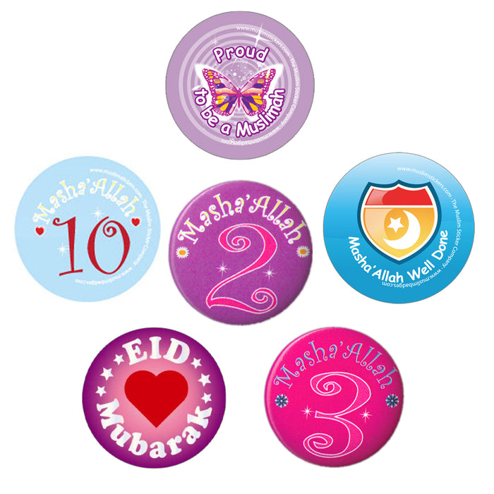 Muslim Stickers' Badges (Set of 6 Badges)