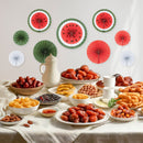 Ramadan & Eid Hanging Decoration (Set of 9 Watermelon Paper Fans)