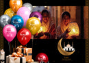 Eid Mubarak Latex Balloon (Assorted Metallic Colors, Pack of 40)