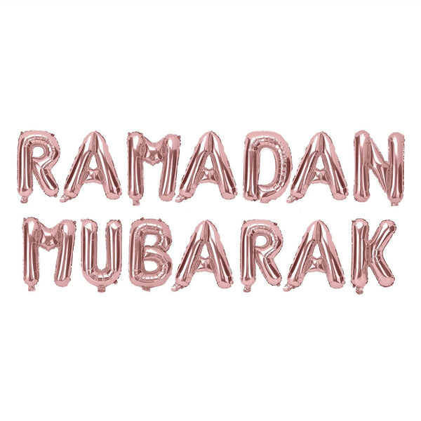 RAMADAN Mubarak Foil Balloons - Rose Gold