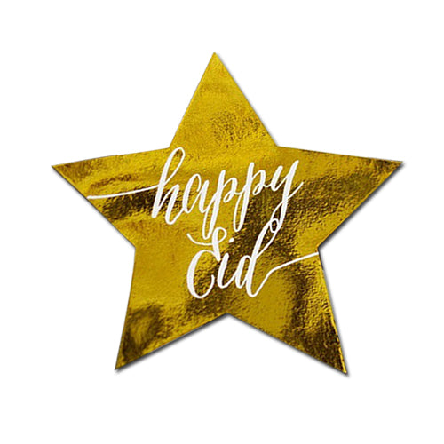 Happy Eid (6 Star stickers, Gold)