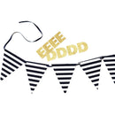 Shine On Black & White Stripe Banner