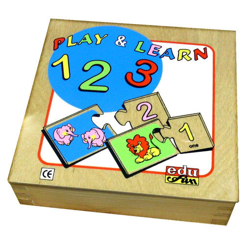 Playing and Learning English Numbers Wooden Puzzle العب وتعلم الأرقام