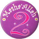 Masha'Allah Birthday Badge (Pink, Age 2)