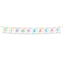 Eid Mubarak Bunting - Watercolour Rainbow Letter Flags Decoration